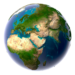 Globus (mit Wasser- und Landfläche)